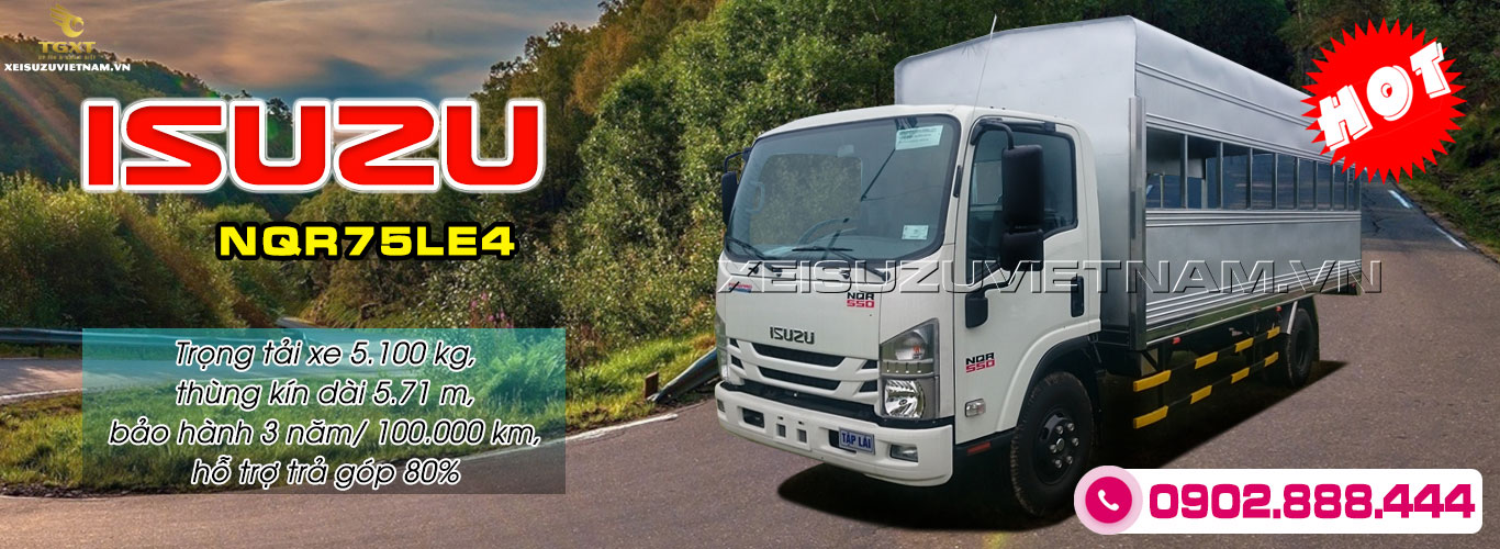 Xe tải Isuzu NQR75LE4 thùng tập lái